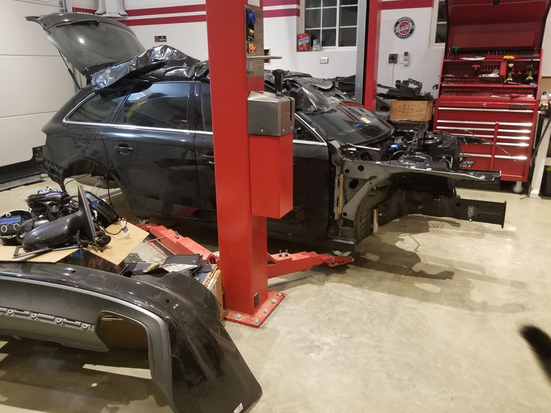 The bare A4 Avant shell, waiting for the swap.